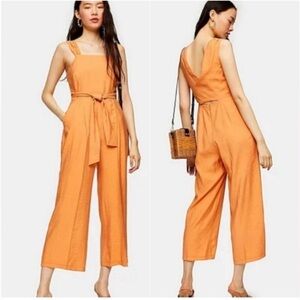 Topshop Terracotta Sleeveless Jumpsuit
